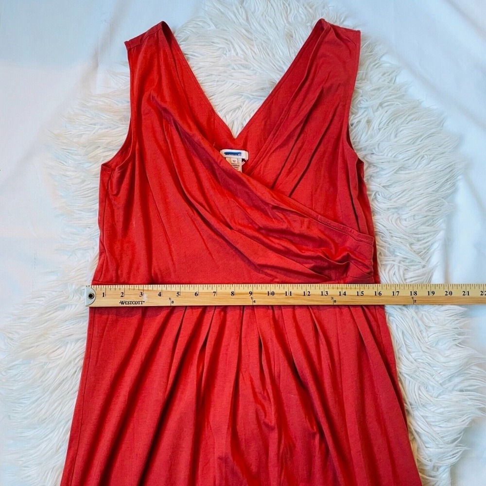 Sundance Dress Womens 12 Midi Burnt Orange Sleeveless VNeck Wrap Front Tank - Picture 5 of 8